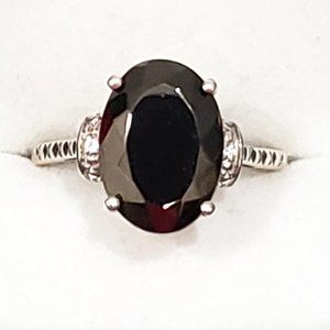 Elite Shungite and Natural White Zircon Ring in Platinum Over 925 3.75 cts sz 8